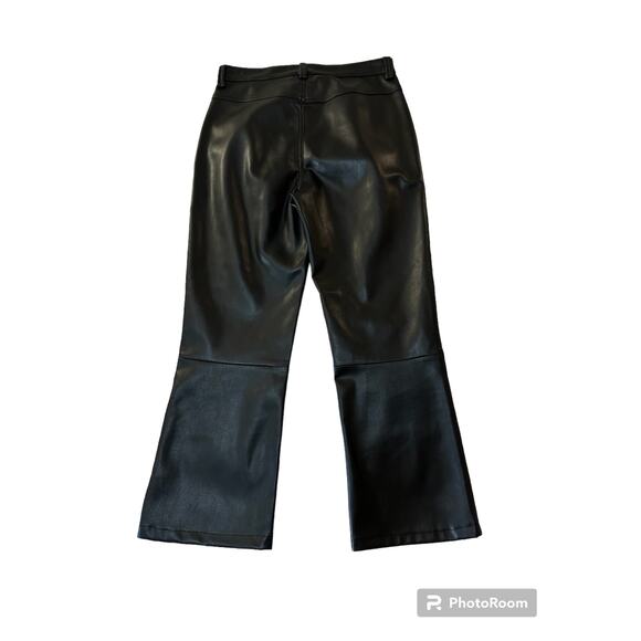 H&M Wide Leg Faux Leather Pants Black - Picture 5 of 5